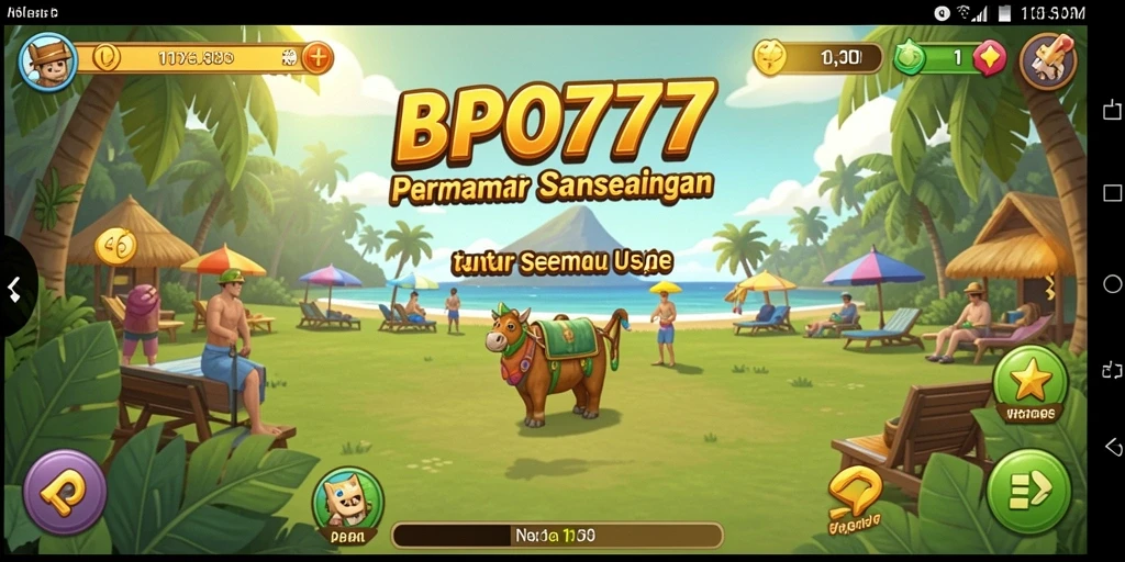 Screenshot utama BPO777 menunjukkan begitu banyak keseruan dalam gameplay Casual.