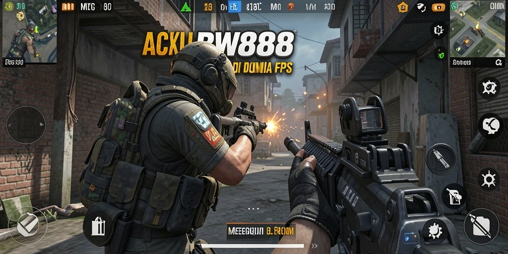 Tampilkan momen aksi menegangkan dalam game FPS.