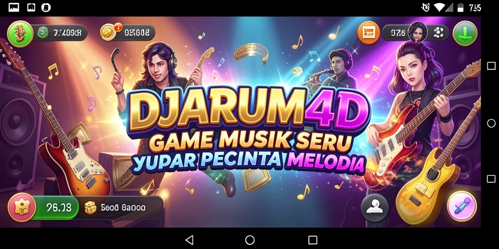 Screenshot gameplay DJARUM4D menampilkan interaksi pengguna dengan musik.