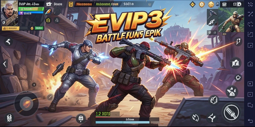 Tampilan seru dari gameplay <strong>EVIP3</strong> dalam pertempuran Battle Royale.