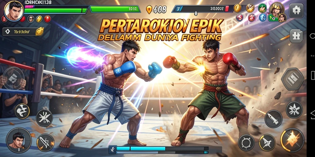 Screenshot IDRHOKI138 menunjukkan pertarungan yang intens di arena.