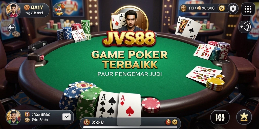 Screenshot gameplay JVS88 menampilkan suasana meja Poker yang kompetitif.