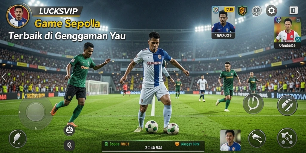Tangkapan layar LUCKSVIP menunjukkan aksi mendebarkan di lapangan sepak bola.
