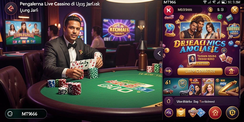 Tampilan gameplay Live Casino yang seru dan interaktif di MT966.