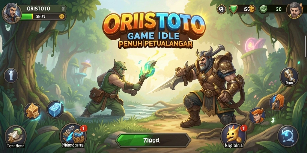 Tampilan gameplay ORISTOTO yang menarik dengan elemen idle yang menawan.