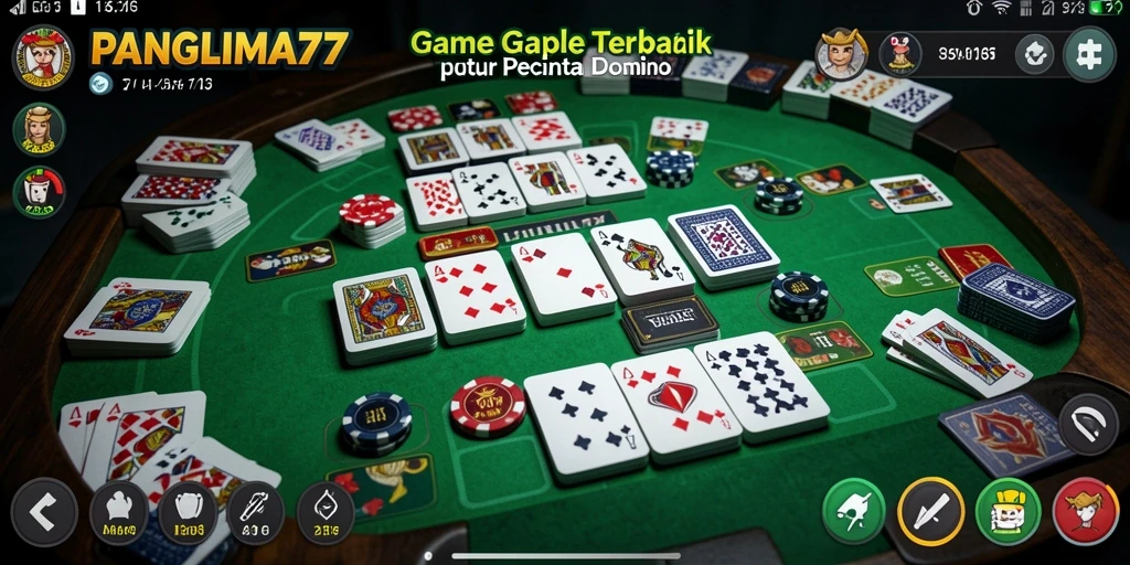 Tampilan seru dari gameplay Gaple di PANGLIMA77.