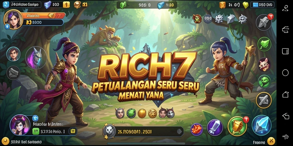 Screenshot utama RICH7 menampilkan gameplay petualangan yang menegangkan.