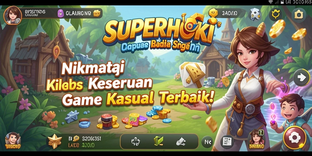 Tampilan gameplay SUPERHOKI yang seru dan menarik.