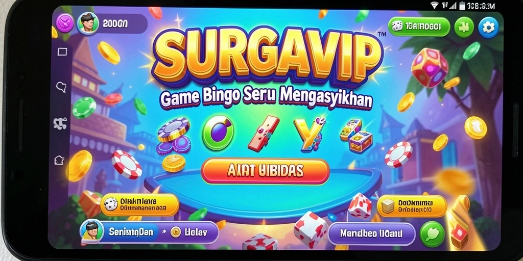 Tampilan gameplay menarik dari SURGAVIP yang penuh warna.