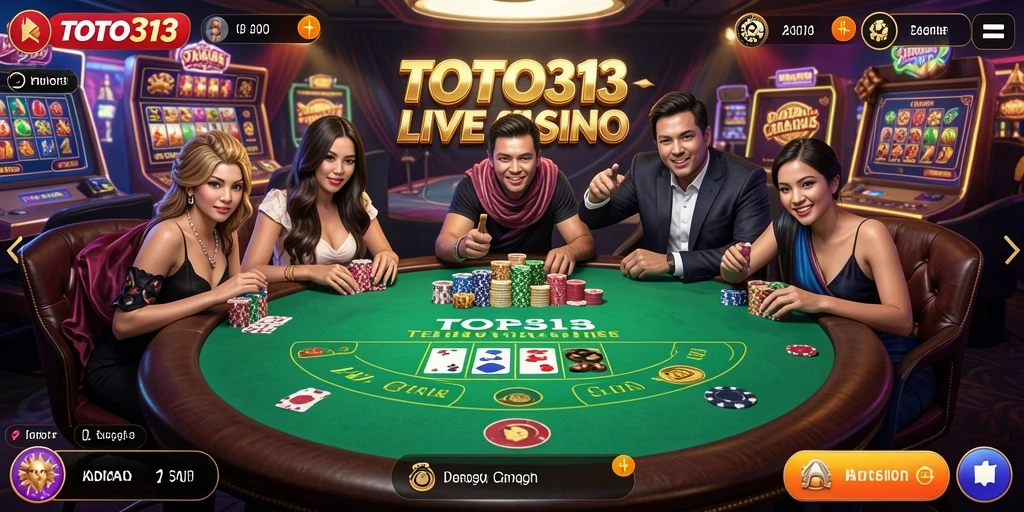 Tampilan gameplay seru dalam aplikasi Live Casino TOTO313.